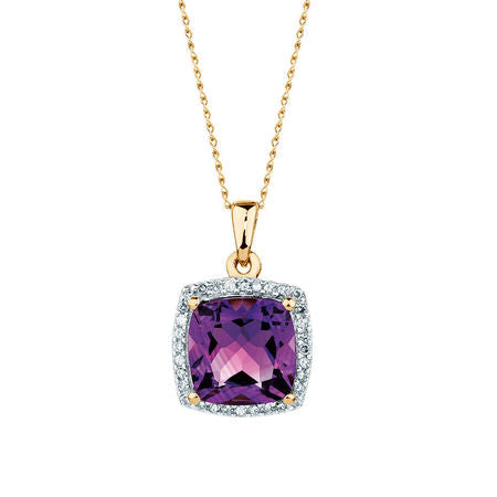 Amethyst diamond pendant