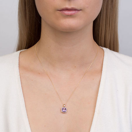 Amethyst diamond pendant